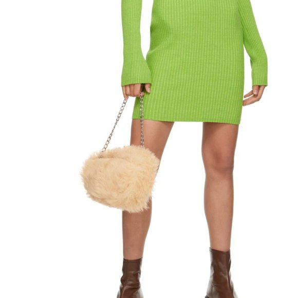 BY FAR  Baby Cush shearling top handle bag in Sable MSRP $475 Rare Find - Picture 12 of 14